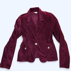 BB's Closet Burgundy Velvet Blazer